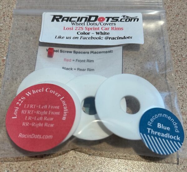Losi 22S Sprint Car Wheel Cover Kit by RacinDots.com